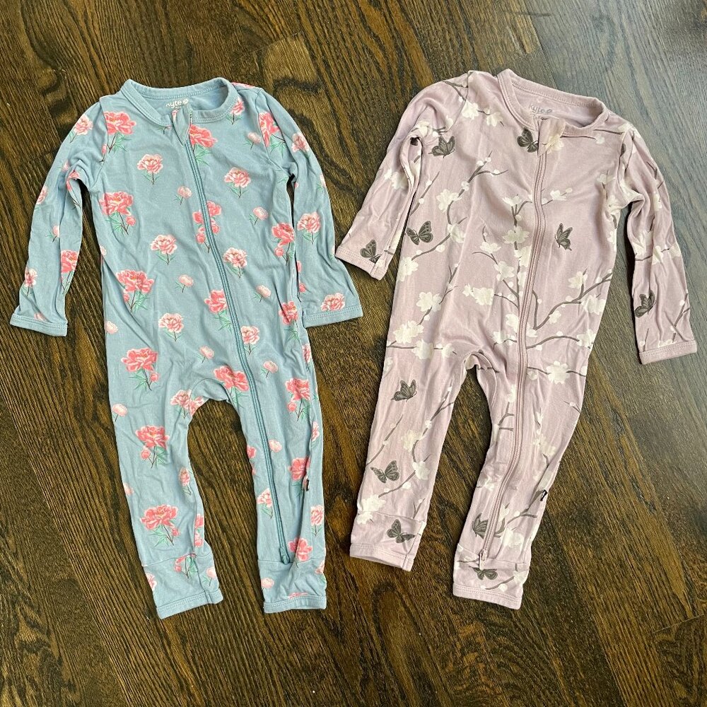 SOLD Kyte Baby 12-18 month Bamboo Zippered Romper Bundle of 2
